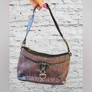 Etienne Aigner Logo Canvas Shoulder Bag